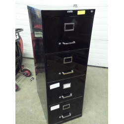 Sunar Black Vertical 4 Drawer Legal File Cabinet, Locking